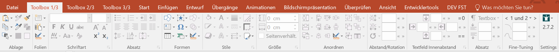 Screenshot der BKT Toolbar in PowerPoint